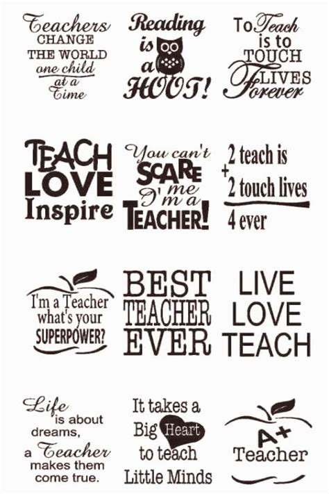Teacher Appreciation Decals 12 Quotes 4 Personalized Names Jane | Short teacher quotes, Teacher ...