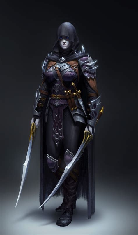 ArtStation - Dark Assassin, Yoon Seseon Heroic Fantasy, Fantasy Armor, Medieval Fantasy, Dark ...