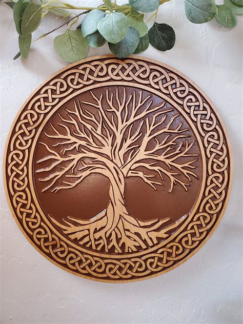 Celtic Tree of Life Wall Decor - Wood Carved Art