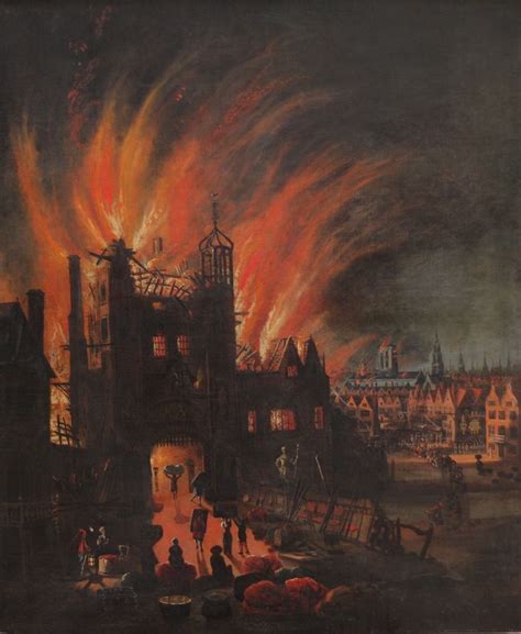 Unknown Artist, The Great Fire of London c.1670 | Fire london, London drawing, The great fire