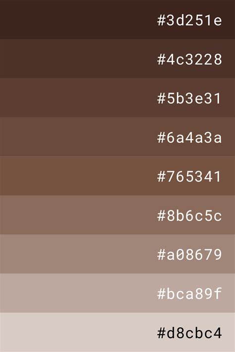 Brown color palette | Brown color palette, Pantone colour palettes, Hex color palette