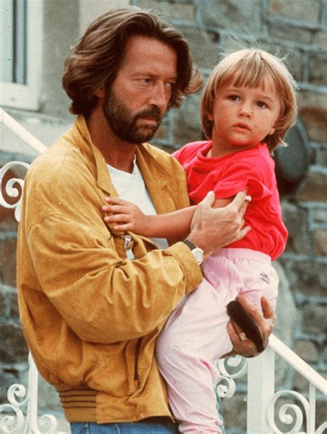 Eric Clapton with his son Conor. Not long after this photo was taken, Conor would die from a 53 ...