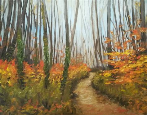 Autumn Path, 11x14 oil on wood, CC requested : r/painting