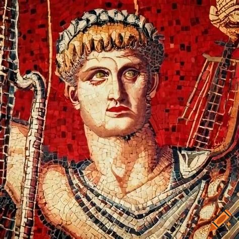 Mosaic of emperor nero playing the lyre on Craiyon