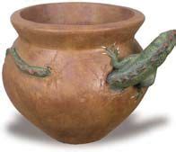 CP103, CP104 Chata with Iguana | Mexican flower pots, Rustic pots, Flower pots