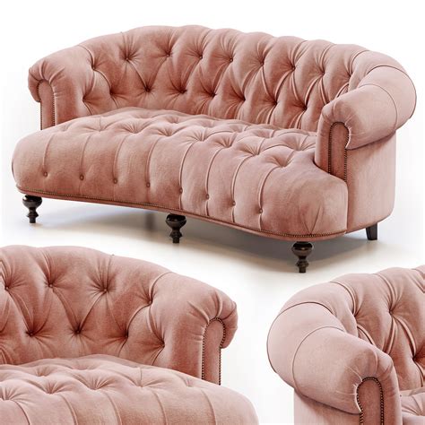 Brussel Blush Tufted Sofa 3D model | CGTrader