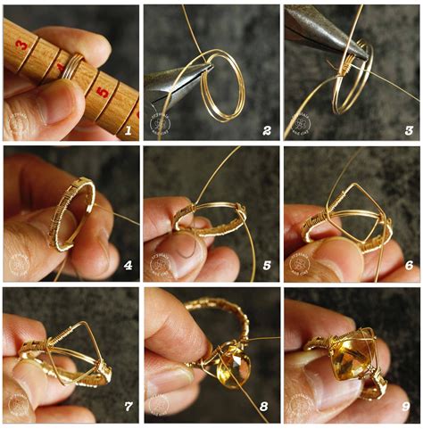 How to make wire wrapped rings for three different shape gemstones | Hacer pulseras bisuteria ...