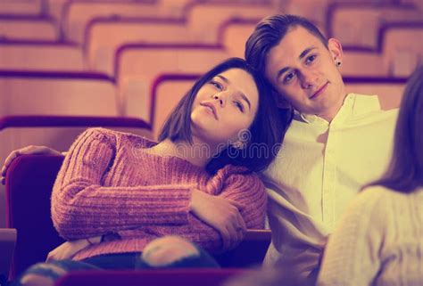 Loving Young Couple at Date in Cinema Stock Image - Image of cinema, attending: 85721313