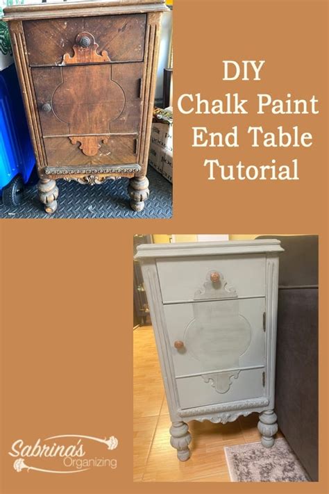 DIY Chalk Paint End Table Tutorial | Sabrinas Organizing