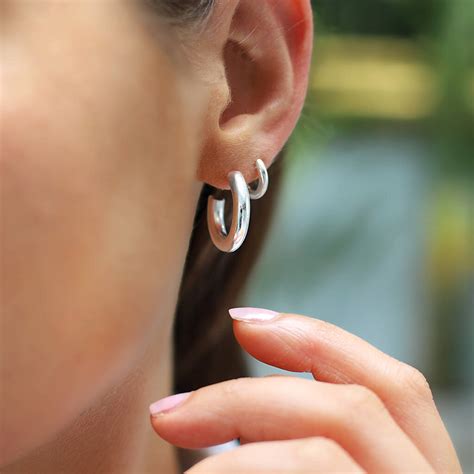 Chunky Classic Sterling Silver Hoop Earrings By Hersey Silversmiths | notonthehighstreet.com