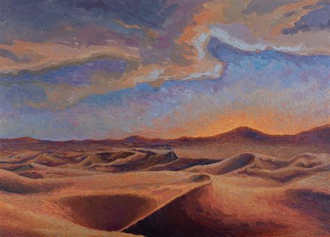 Signed Original Desert Landscape Painting - In the Middle of the Desert ...