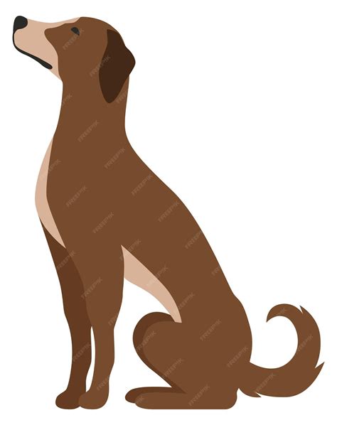 Premium Vector | Dog sitting pose cartoon pet side view