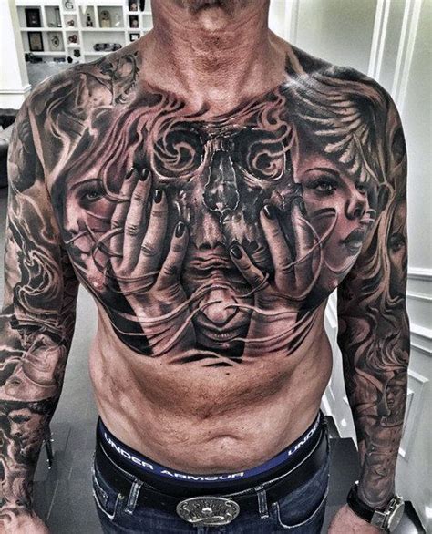 50 Awesome Skull Chest Tattoo Designs for Men | Cool chest tattoos ...