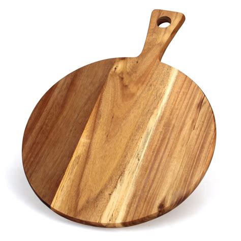 Buy Acacia Wood Cutting Board with Handle Wooden Chopping Board Paddle ...