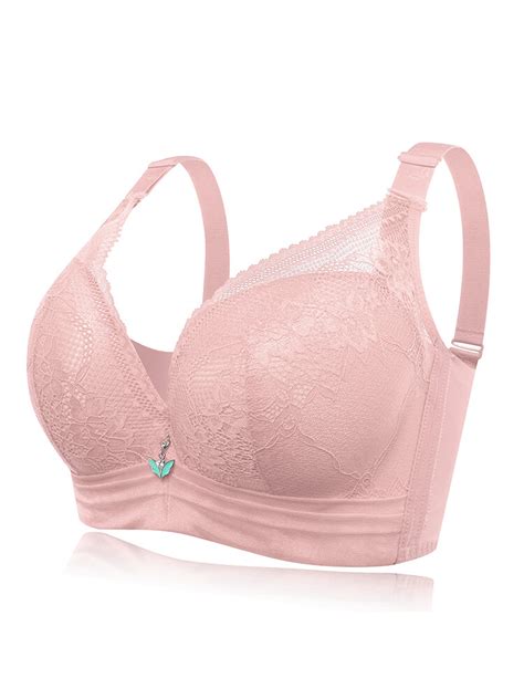 Lace double d cup full coverage underwire push up gather bra Sale - Banggood.com