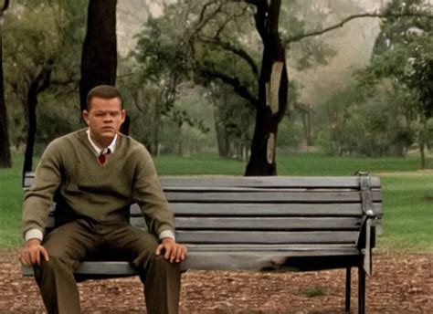 film still of matt damon as forrest gump sitting on a | Stable ...