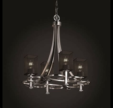 Justice Design Arcadia 4-Uplight Chandelier in Brushed Nickel, Lighting ...