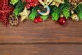 Photo of Green Christmas star border on rustic wood | Free christmas images