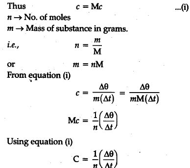 Derive an expression for molar heat capacity - CBSE Class 11 Physics ...