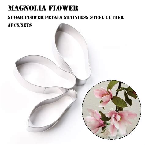 Magnolia flower cutter set 3pcs Sugar Flower Petals Stainless Steel ...