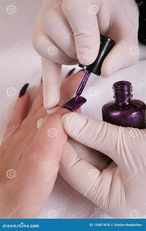 Manicure Procedure in a Salon Stock Photo - Image of fingernail, brush: 15487418