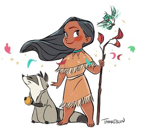 Steven Thompson Disney Pocahontas, Meeko & Flit | Disney drawings ...