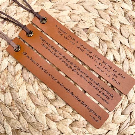 Leather Custom Quote Bookmark Personalized Bookmark Favorite | Etsy