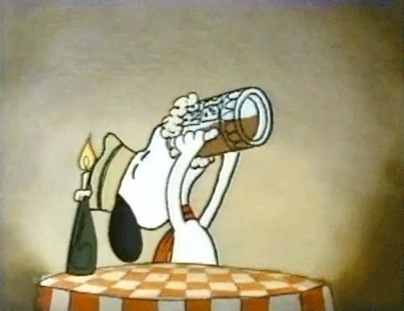 Snoopy Drinking Beer GIF | GIFDB.com