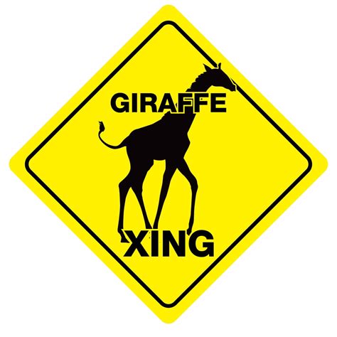 GIRAFFE CROSSING Funny Novelty Crossing Sign - Walmart.com - Walmart.com