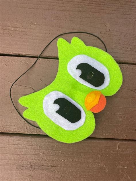 Duolingo Bird Face Mask Eye Mask Halloween Costume Green - Etsy Eye ...