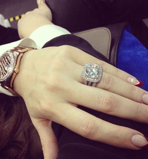 Khloe Kardashian Wedding ring #hugediamondrings #cushionengagementring ...