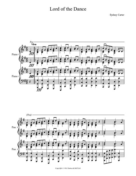 Lord of the Dance Sheet music for Piano (Piano Duo) | Musescore.com