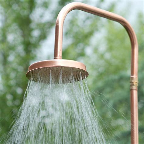 - Shower head: 5.5” diameter | Outdoor shower, Outside showers, Copper ...