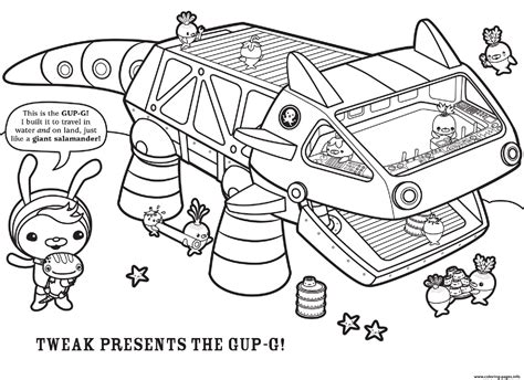 Tweak Presents The Gup G Octonauts Coloring page Printable