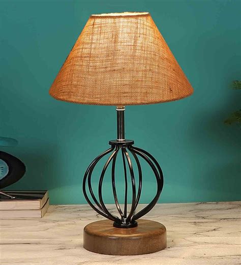 Buy Beige Shade Table Lamp With Shade Table Lamp With Wood & Iron Base By New Era at 64% OFF by ...