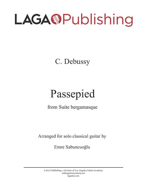 Passepied, from Suite Bergamasque by C. Debussy for classical guitar - Online Guitar Lessons ...