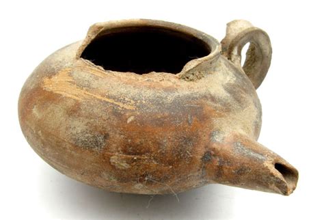 Ancient Roman Terracotta Oil Lamp with Handle - 93mm - Catawiki