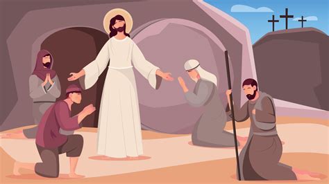 Jesus Resurrection Flat Illustration 3501114 Vector Art at Vecteezy