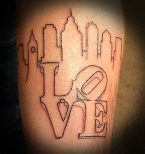 Philly Skyline Outline Tattoo It is a very clean transparent background ...