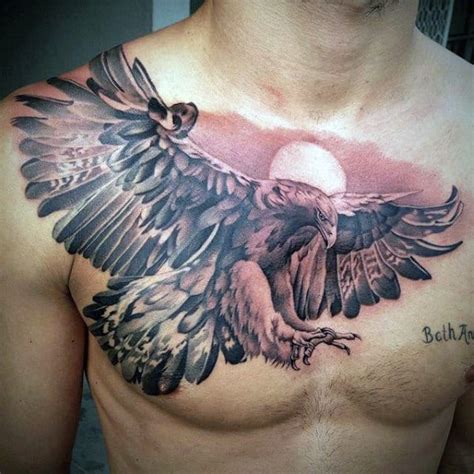 Soaring Eagle Chest Tattoo