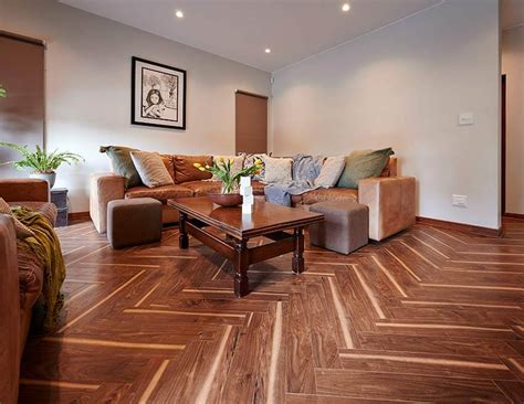 Vintage Walnut Authentic Herringbone Laminate - Inovar Floor