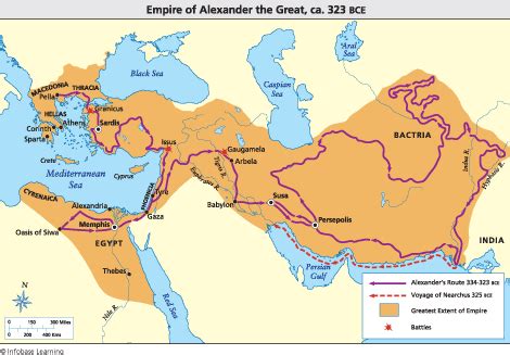 Map of Alexander the Great Empire