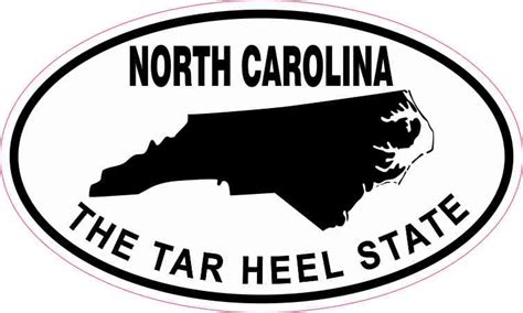 5in x 3in Oval North Carolina The Tar Heel State Sticker