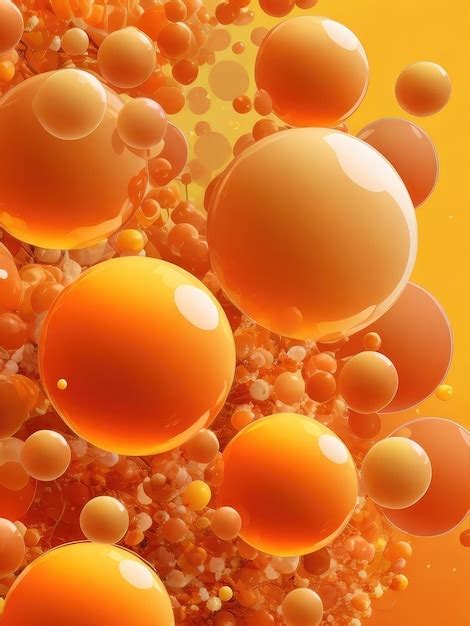 Premium AI Image | Many orange bubbles abstract background