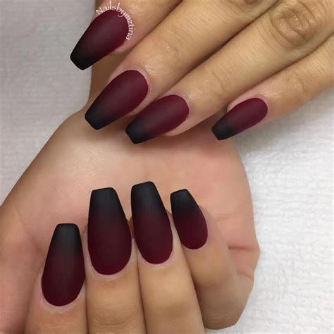 11 Ways to Wear Ombre Nail Art Like a Grownup | Black ombre nails, Burgundy nails, Red nails