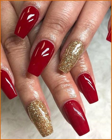 45+ Stunning Red and Gold Nails For A Sophisticated Manicure