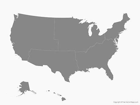 Simple Map Of America