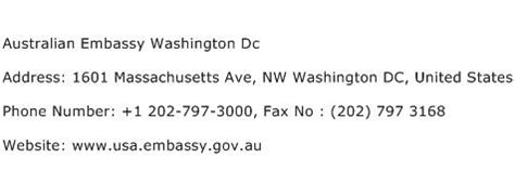 Australian Embassy Washington Dc Address, Contact Number of Australian ...