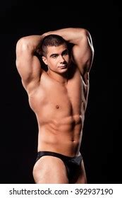 Bodybuilders Abdominal Thigh Pose Athlete Flexing Stock Photo 392937190 | Shutterstock