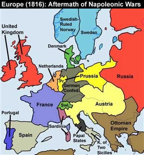 Europe 1816 - Aftermath of Napoleonic Wars | World war, War, Napoleonic wars